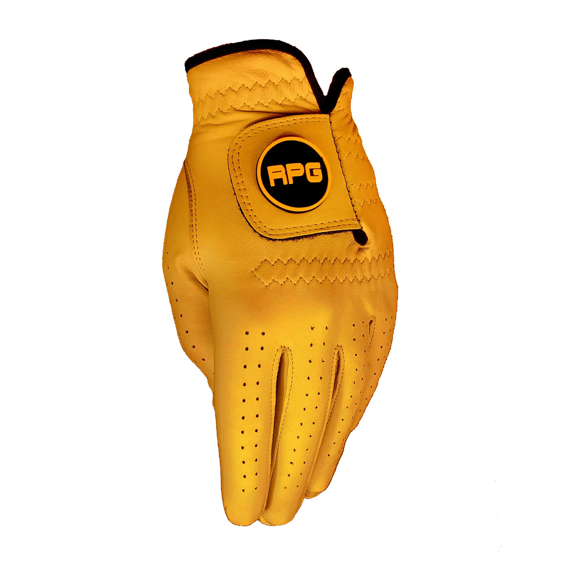 100% Cabretta Leather Color Golf Glove (Mens-Gold)