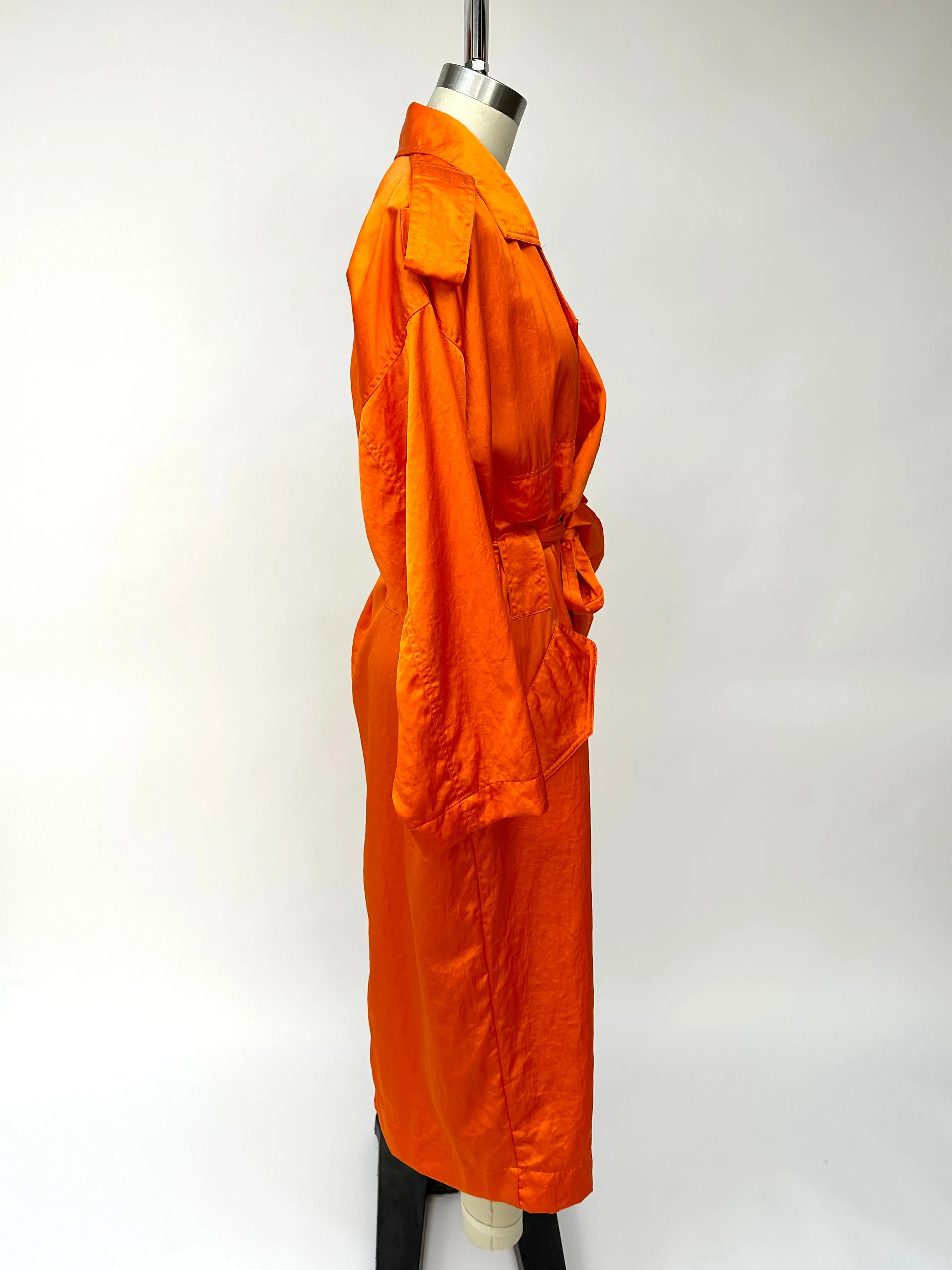 1990s Esprit Sport Neon Orange Trench Coat