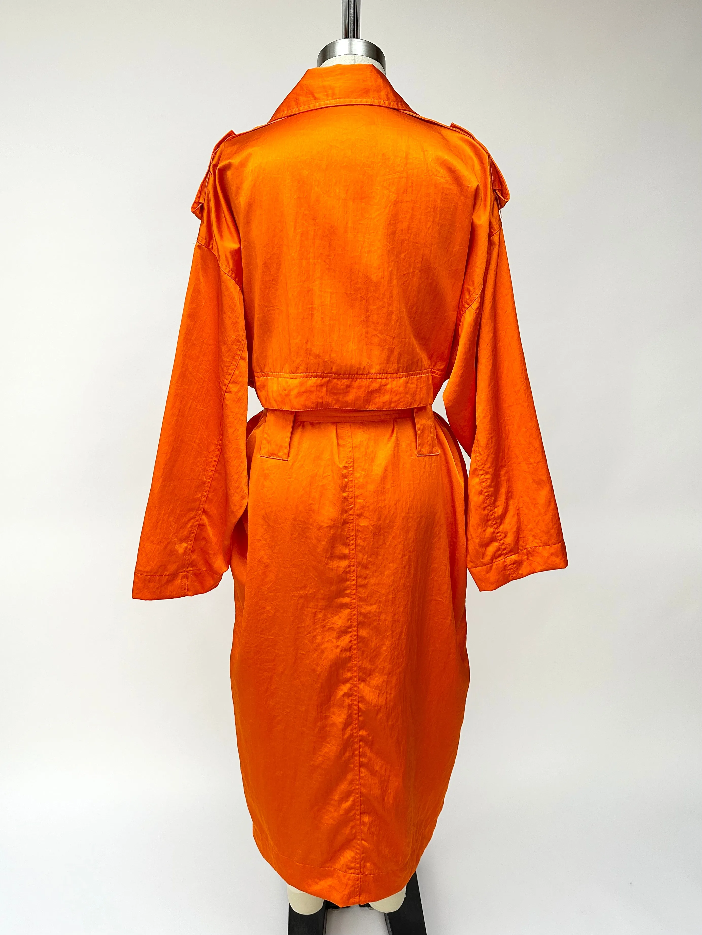 1990s Esprit Sport Neon Orange Trench Coat