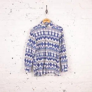 90s Pattern Flannel Shirt - Blue - M