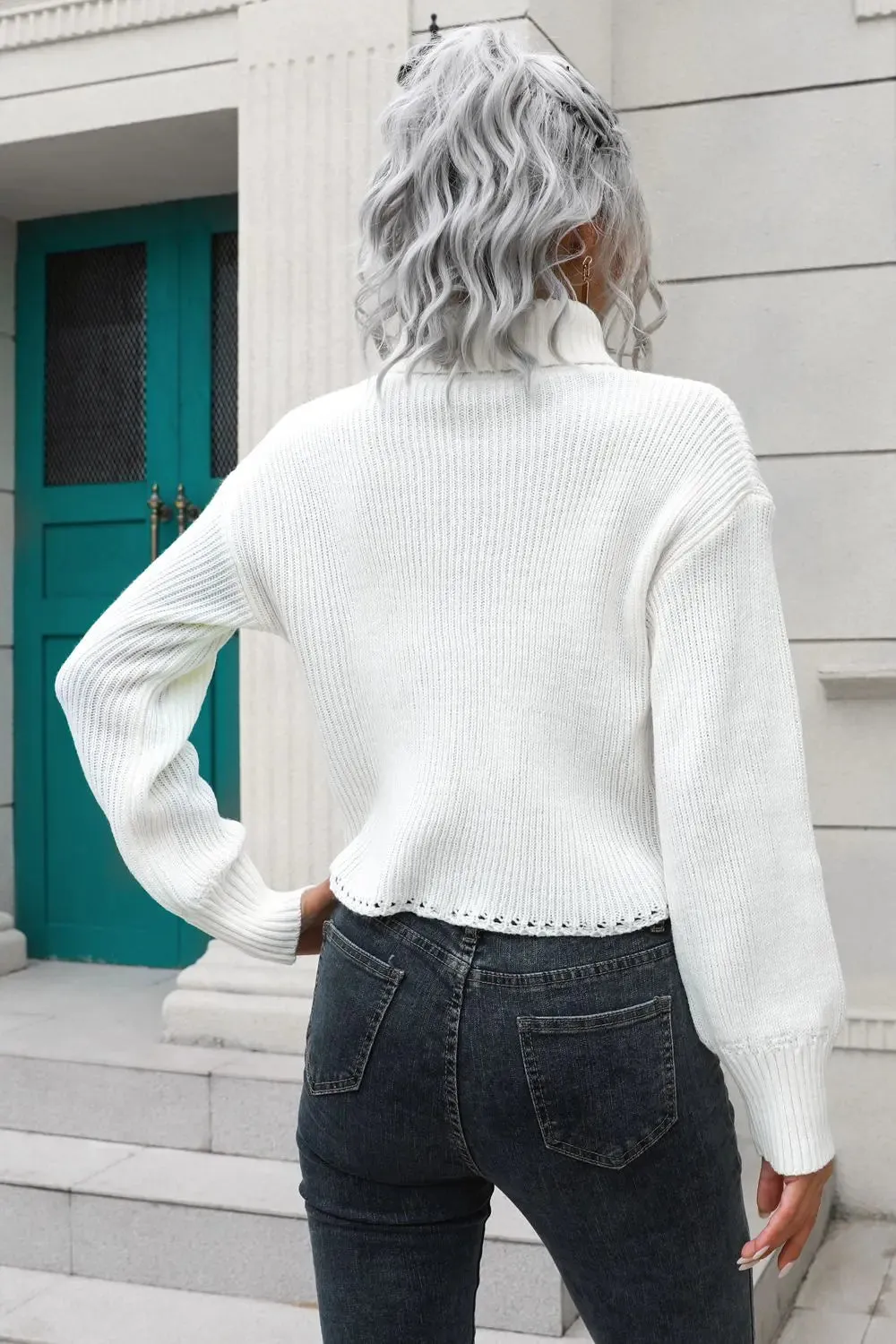 'Anouk' Turtleneck Cropped Sweater