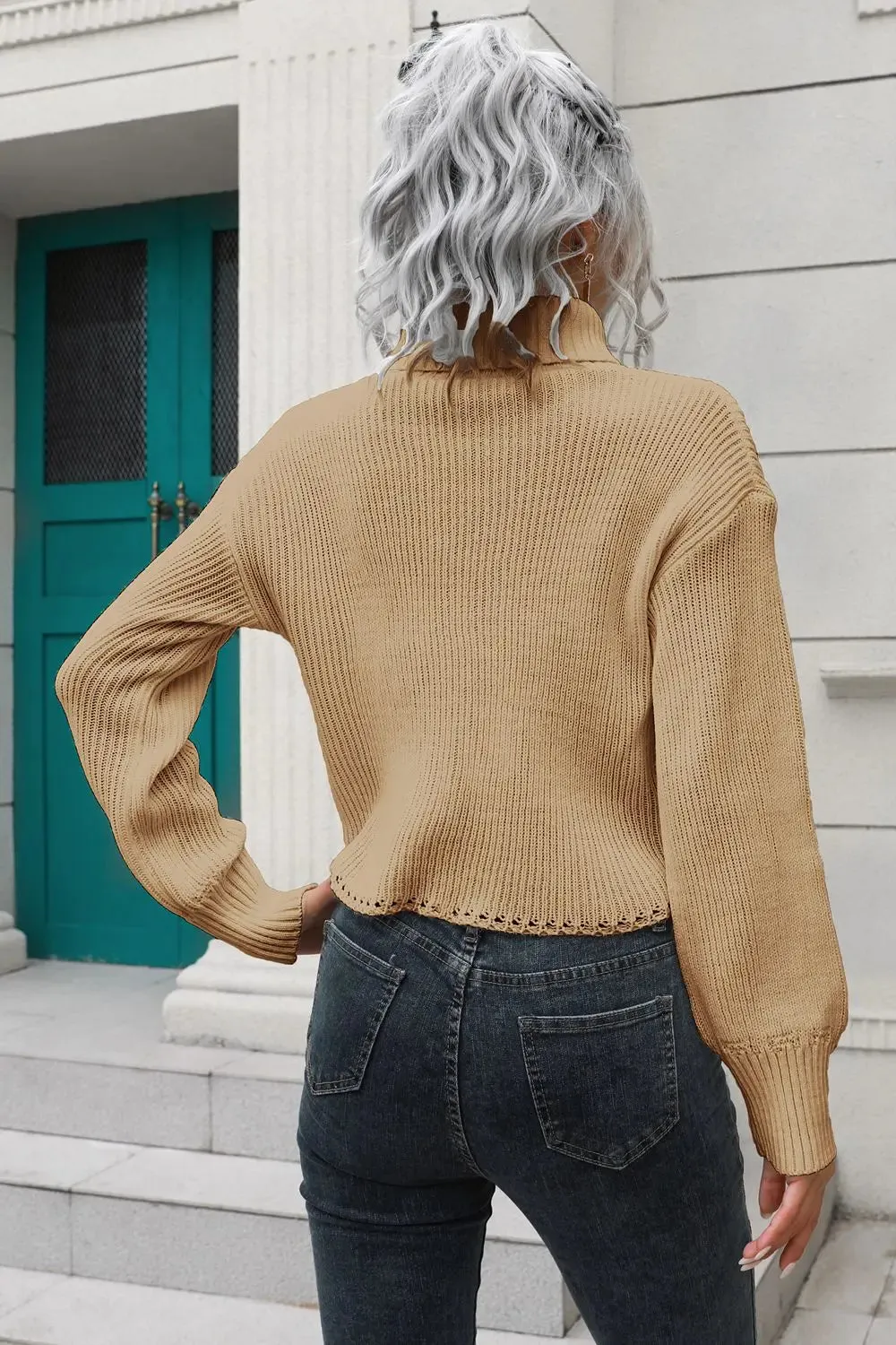 'Anouk' Turtleneck Cropped Sweater