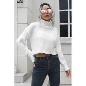 'Anouk' Turtleneck Cropped Sweater