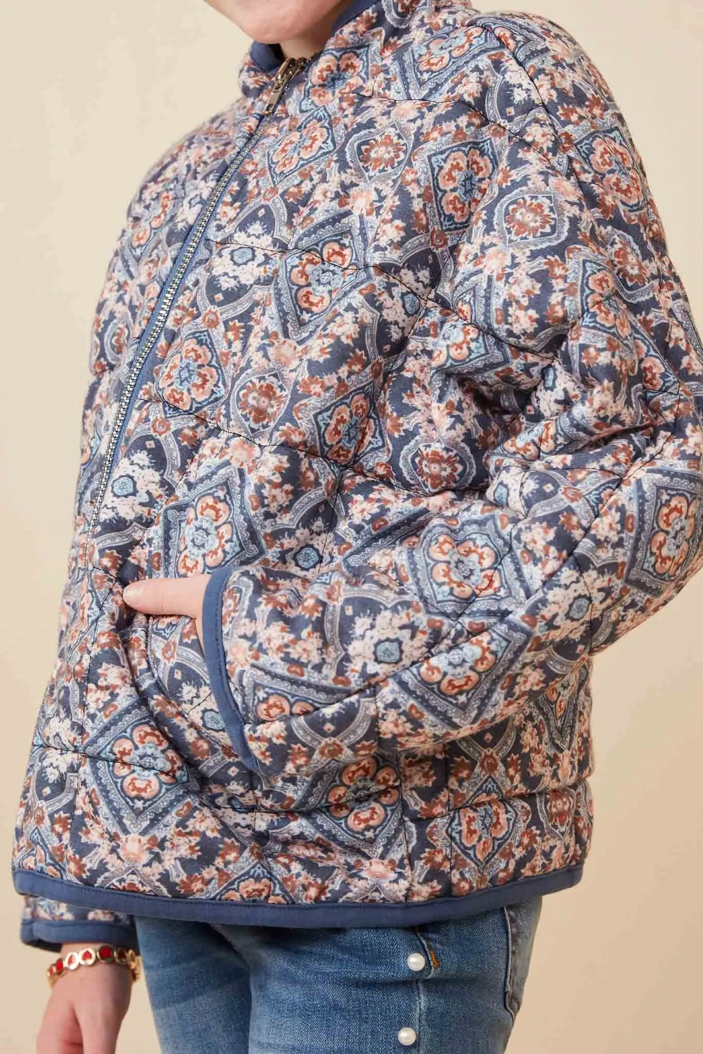 Antique Printed Quilted Padded Jacket