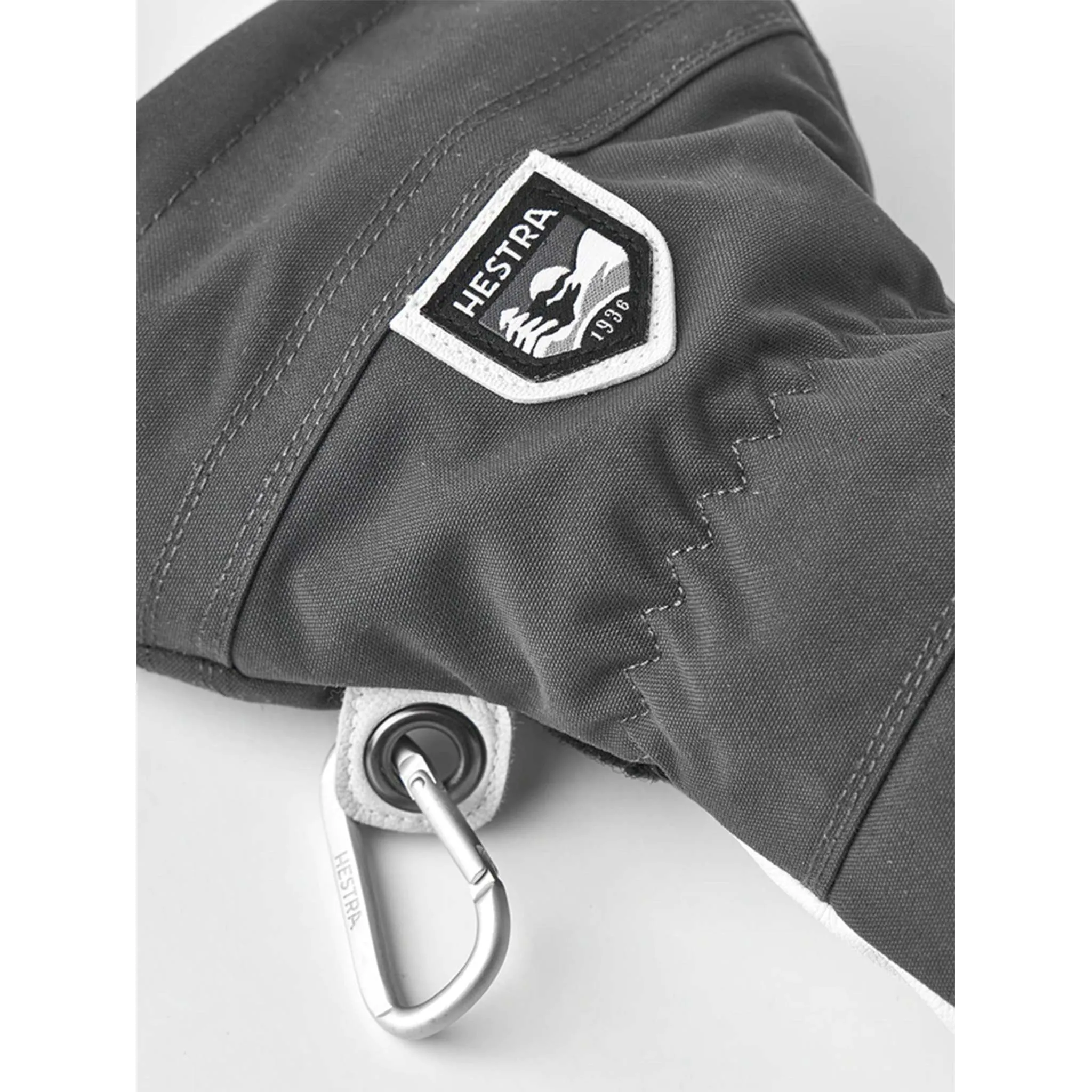 Army Leather Heli Ski Gloves in Grey