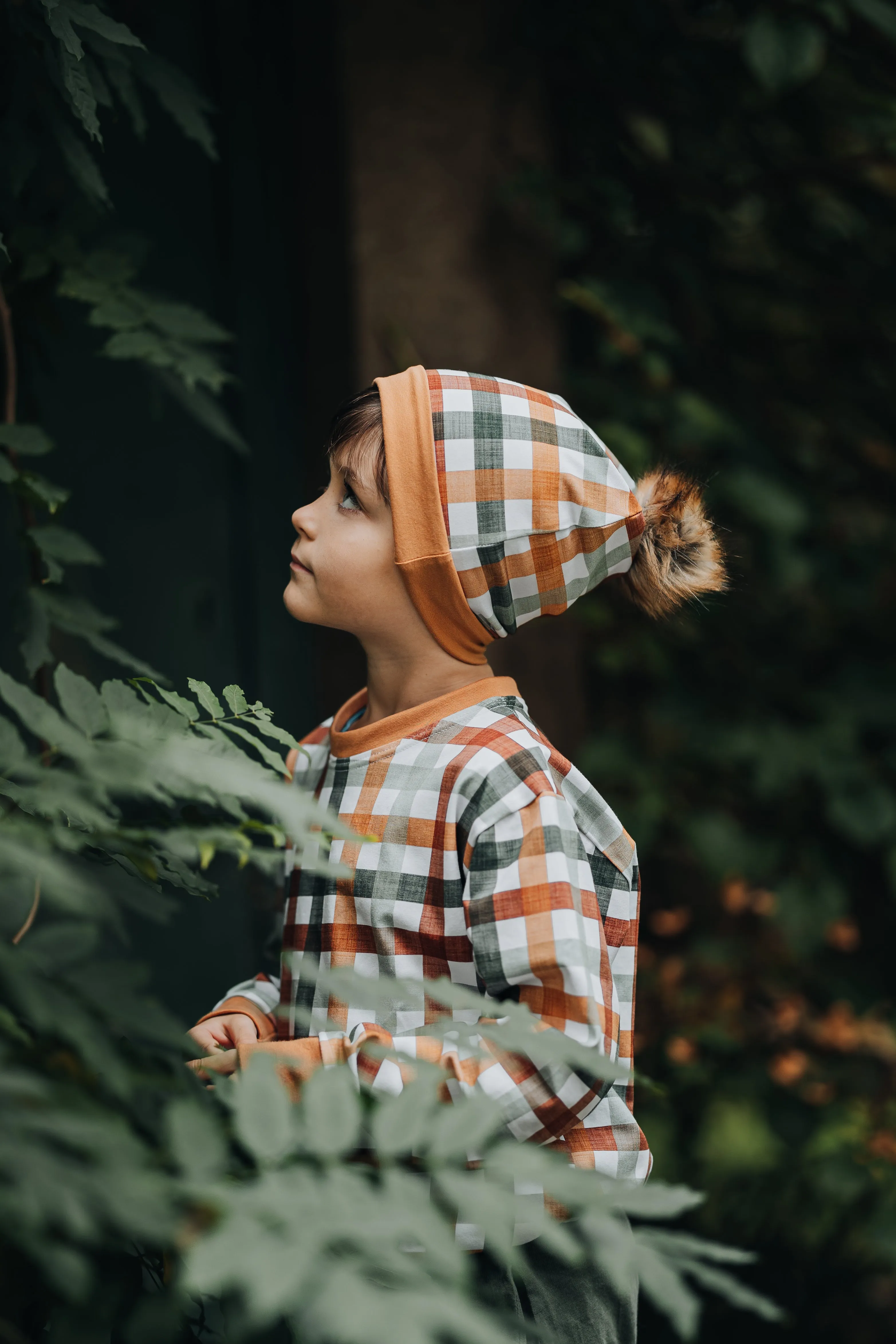 Autumn Checks Bobble Hat