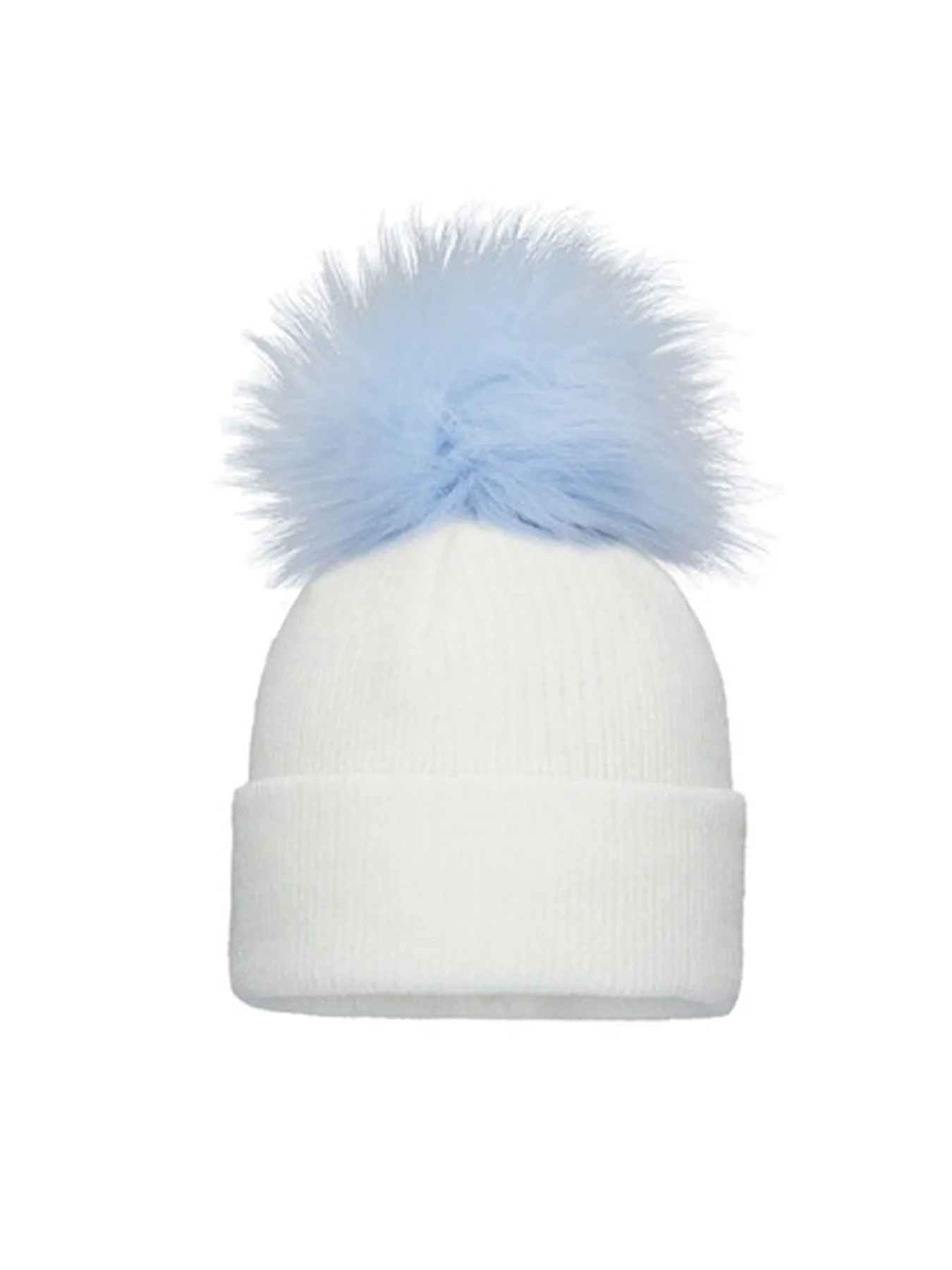 Baby Knit Colour Block Single Pom Pom Hat