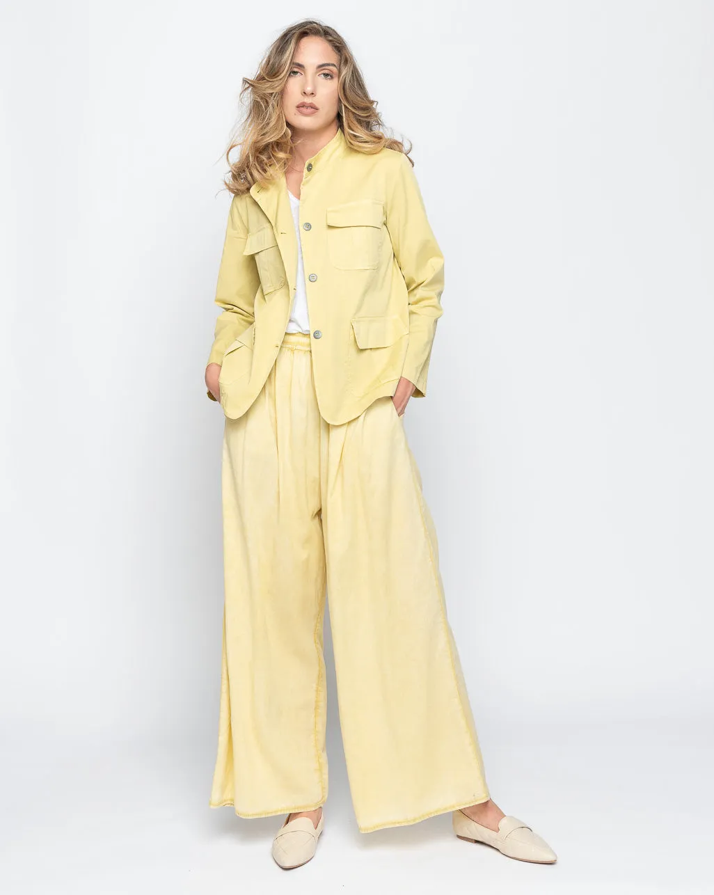 Band Collar Button-Up Field Jacket