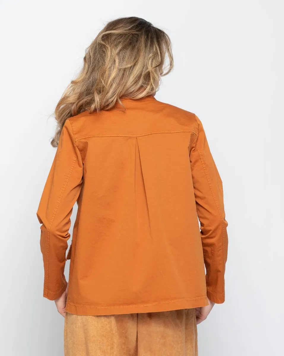 Band Collar Button-Up Field Jacket