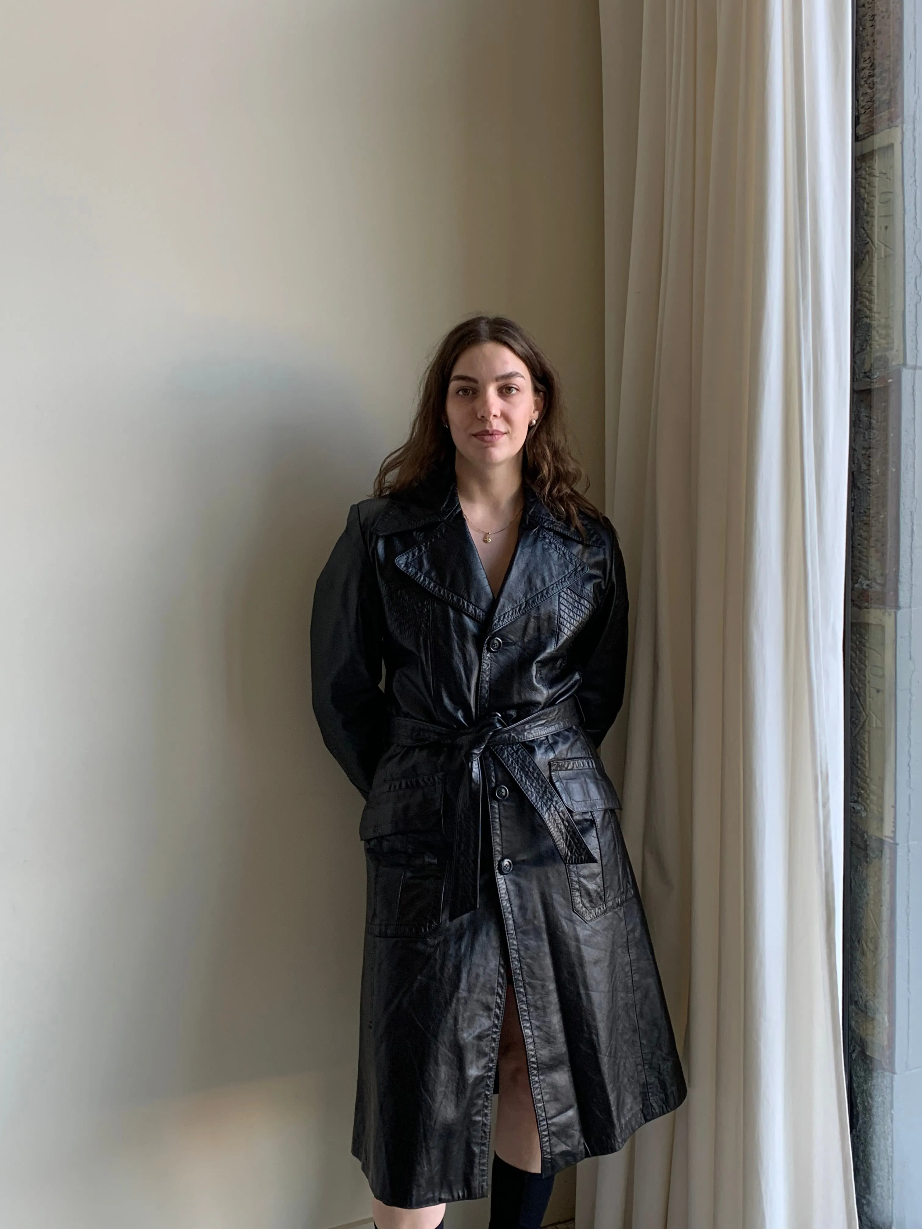 Black vintage leather jacket