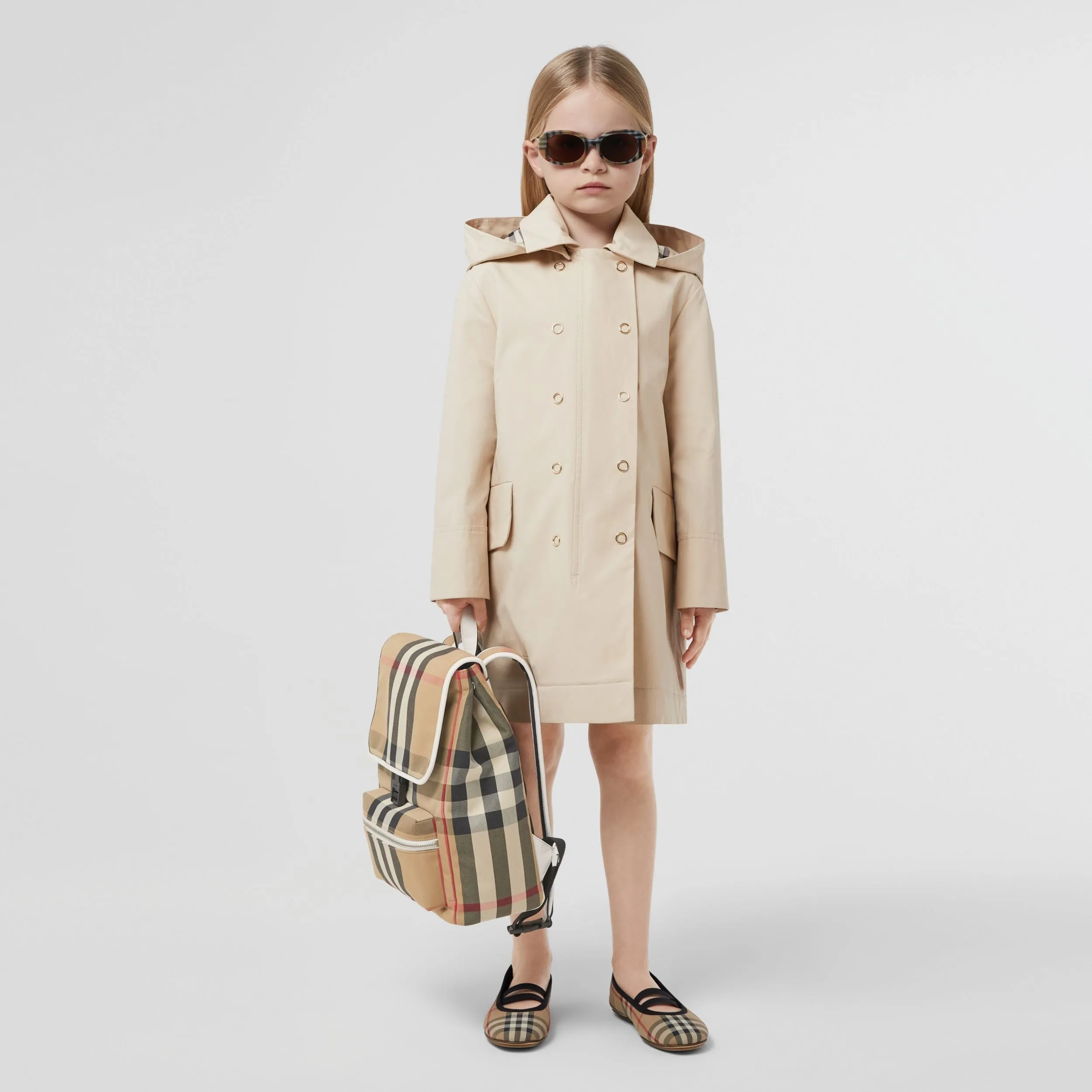 Burberry Detachable Hood Cotton Trench Coat
