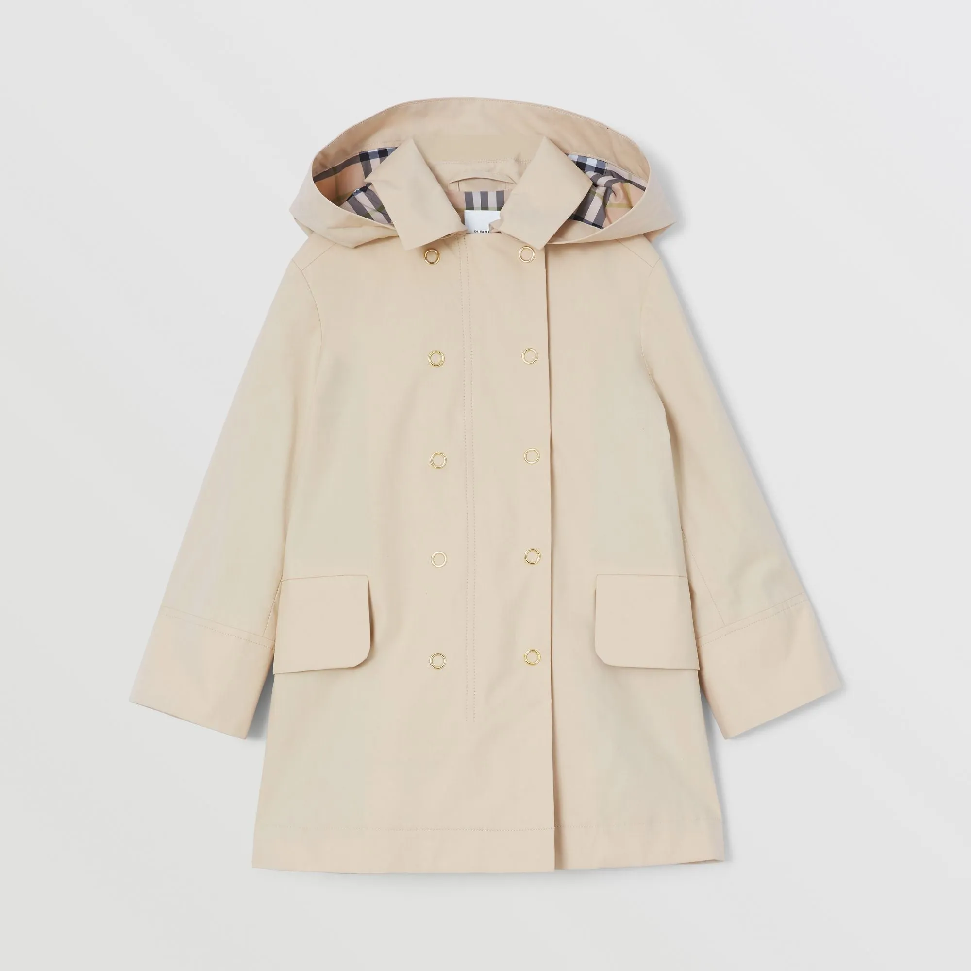 Burberry Detachable Hood Cotton Trench Coat