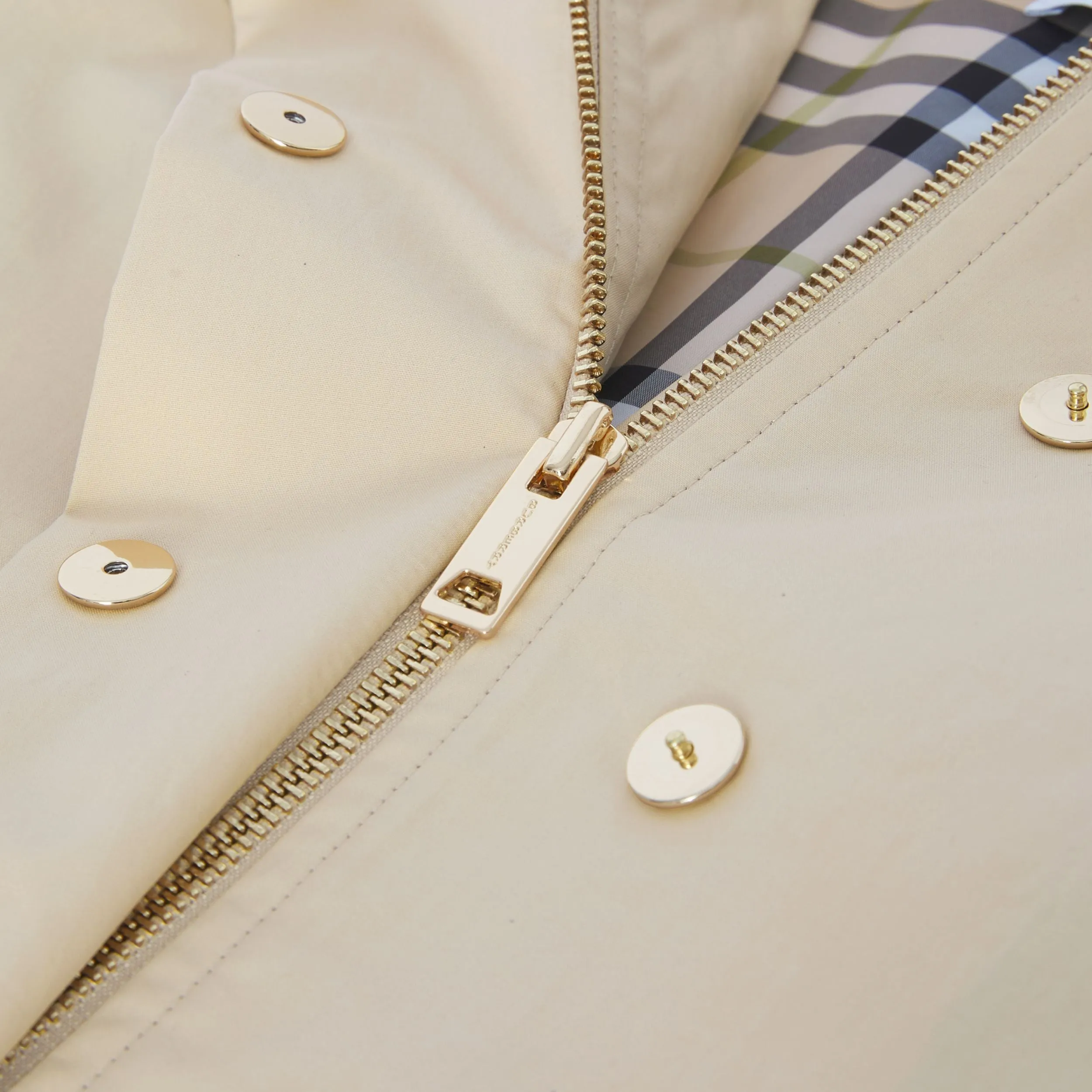Burberry Detachable Hood Cotton Trench Coat