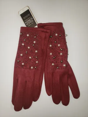 Burgundy Pearl Gloves Coco & Carmen