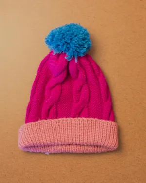 Cabbage & Kings- Kids Pom Pom Beanie in Pink