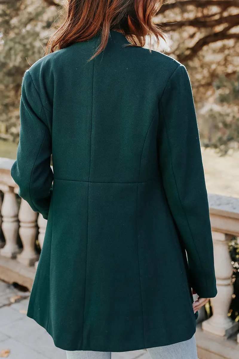 Casual Solid Buckle Square Collar Outerwear