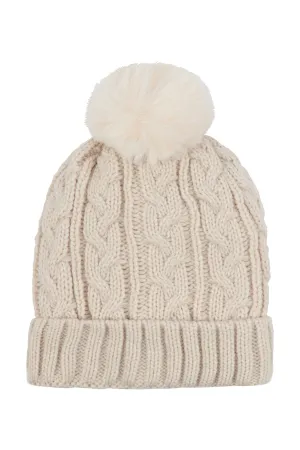 CHAIN RIB KNIT PATTERN BEANIE