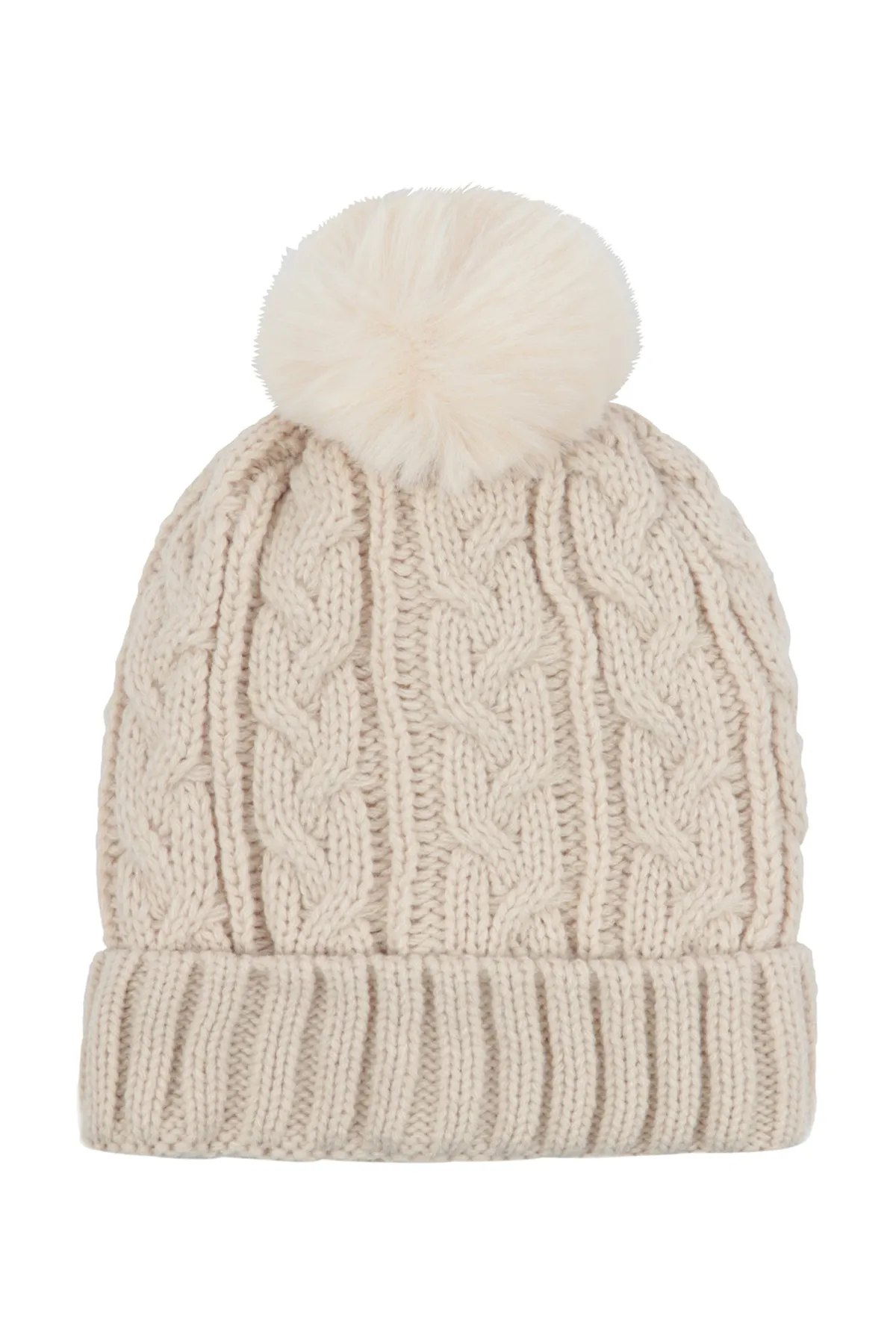 CHAIN RIB KNIT PATTERN BEANIE