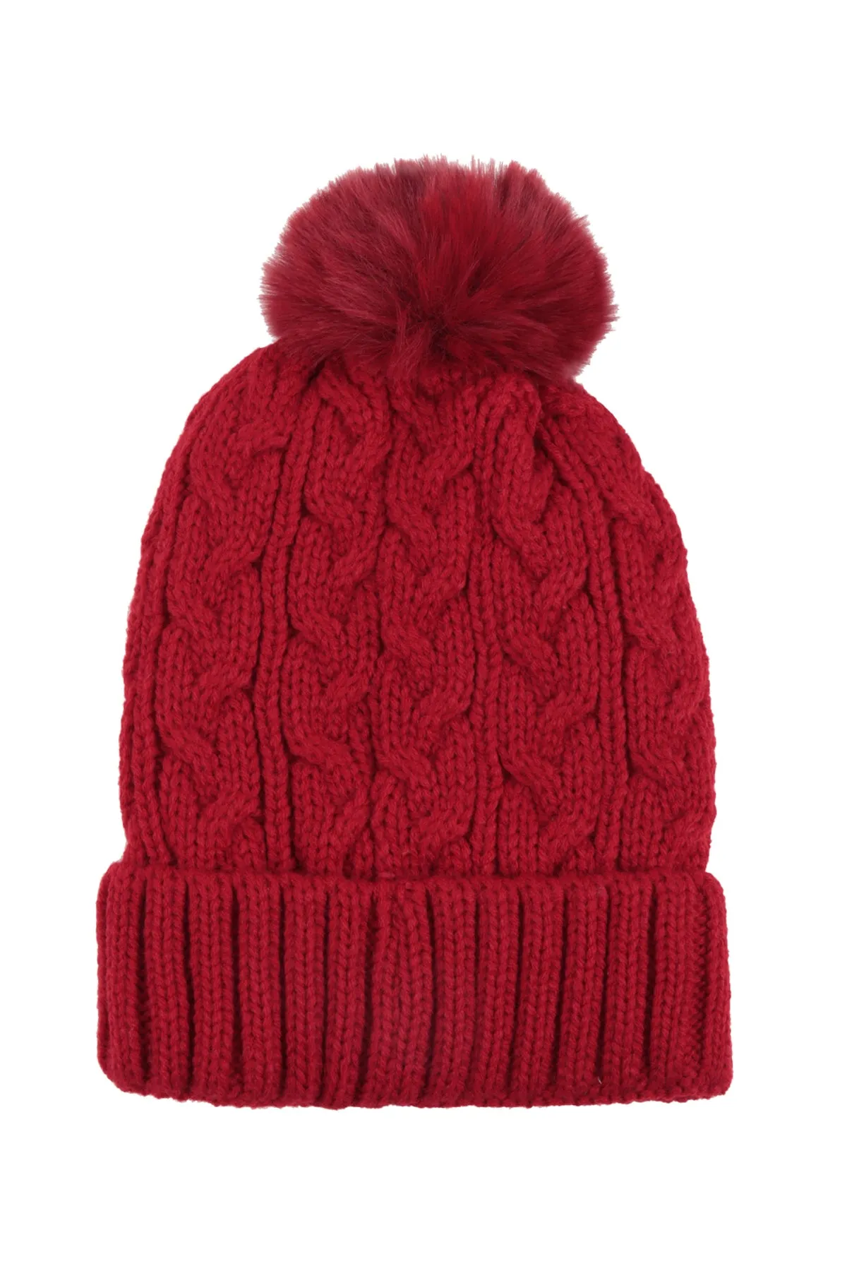 CHAIN RIB KNIT PATTERN BEANIE