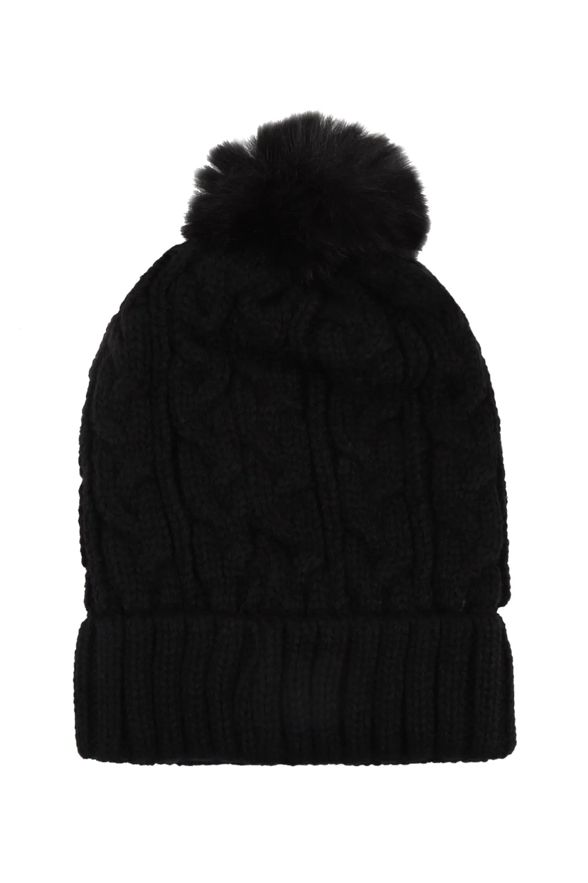 CHAIN RIB KNIT PATTERN BEANIE