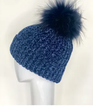 Chenille Pom Pom Hat HA-80