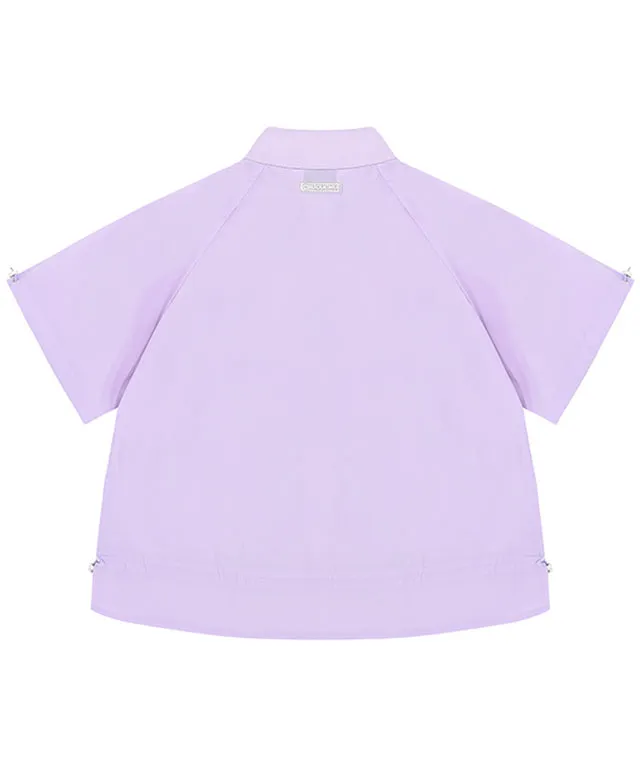 CHUCUCHU  Shirring Short Sleeve Anorak Outer - Lilac