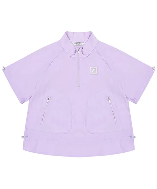 CHUCUCHU  Shirring Short Sleeve Anorak Outer - Lilac