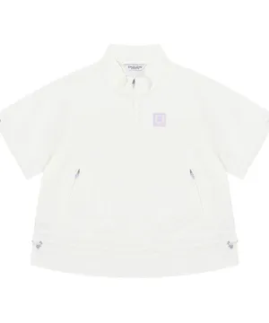 CHUCUCHU  Shirring Short Sleeve Anorak Outer - White