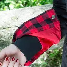 CLPF415-XL-Red Blk Jacket Plaid with Lining & Hood