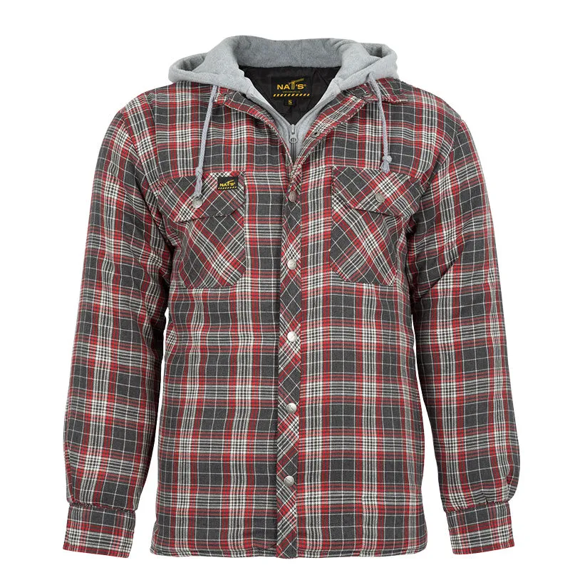 CLWK050-2XL-Red/Gry Padded Bush Jacket w/Hood