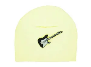 Cream Applique Hat with Black Guitar