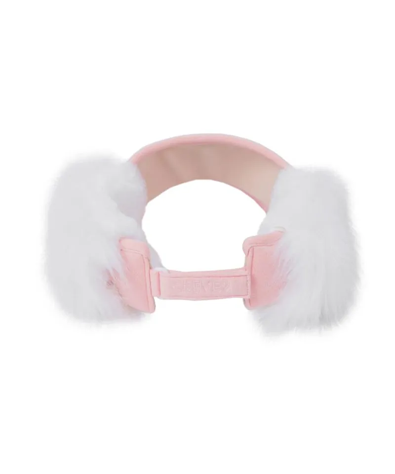 CREVE NINE: Ear-Shaped Fur Visor - Pink