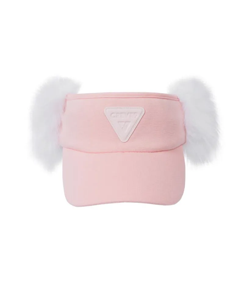 CREVE NINE: Ear-Shaped Fur Visor - Pink