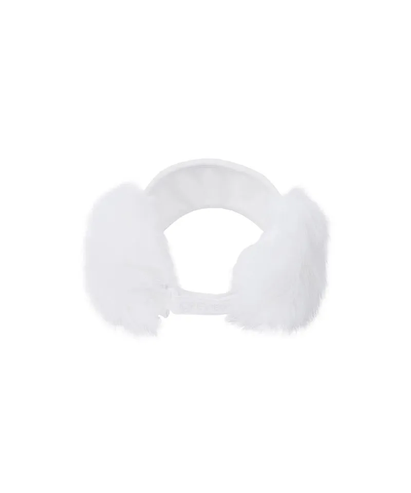 CREVE NINE: Ear-Shaped Fur Visor - White