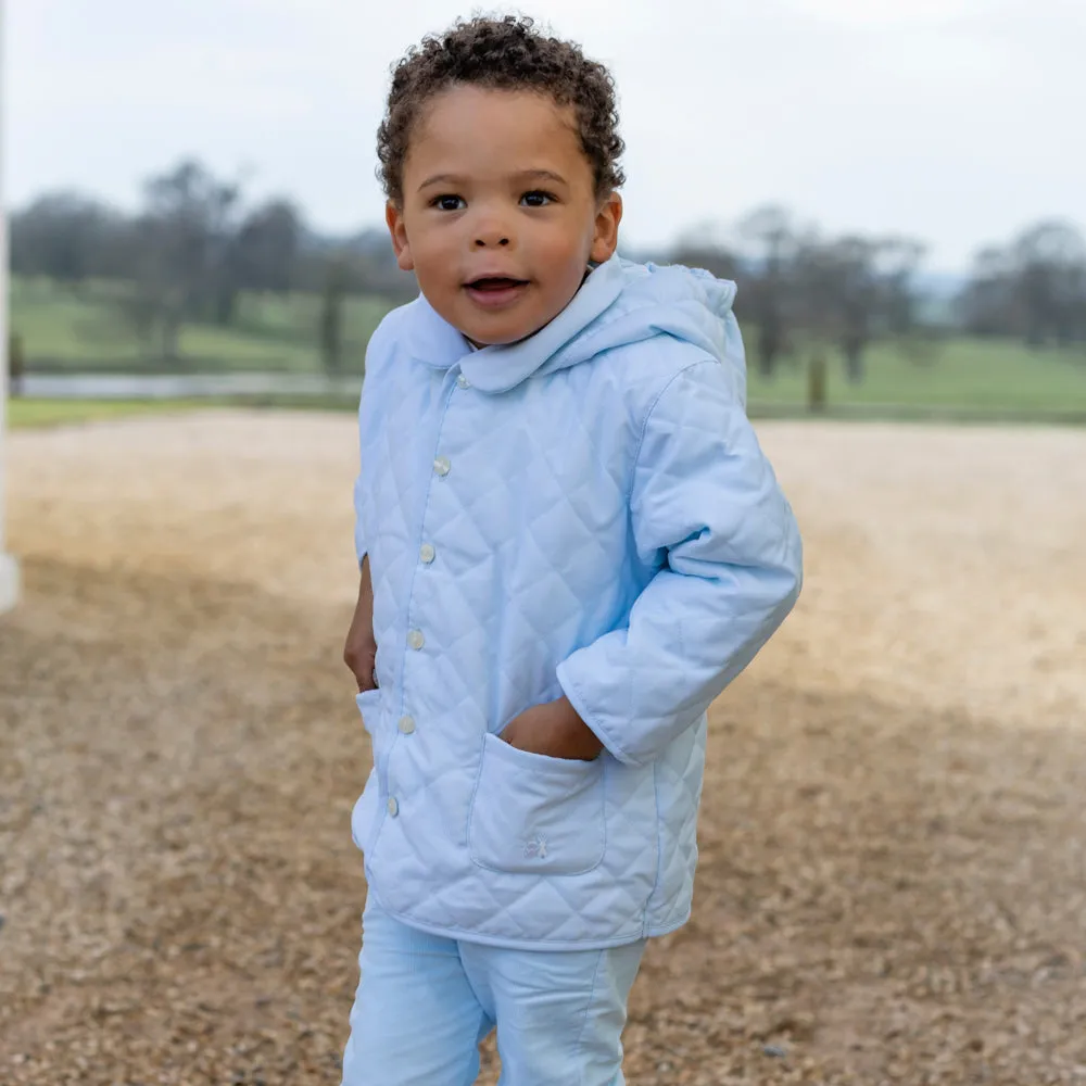 Curtis Blue Quilted Jacket with Hood