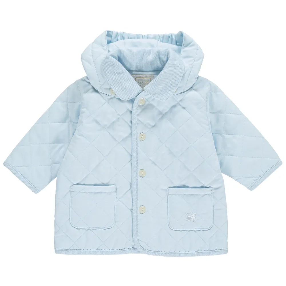 Curtis Blue Quilted Jacket with Hood