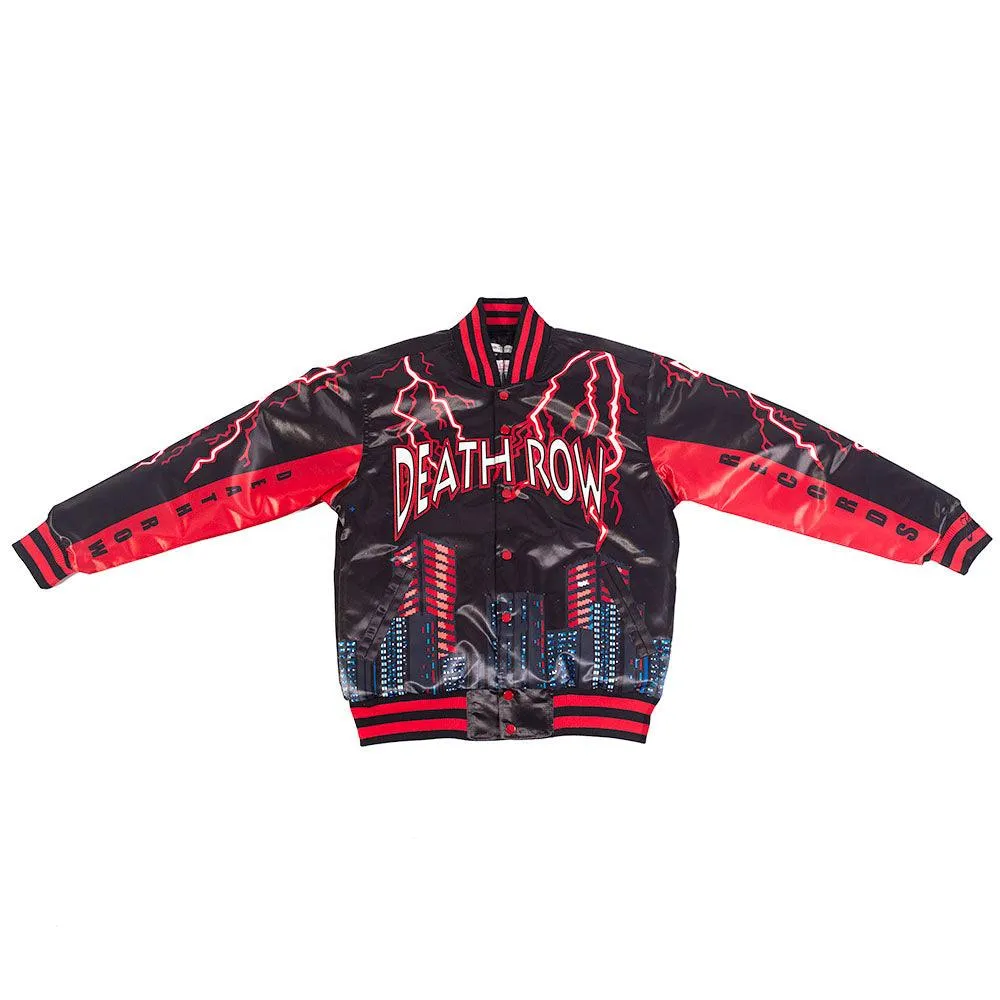 DEATH ROW LIGHTNING SATIN JACKET BLACK/RED