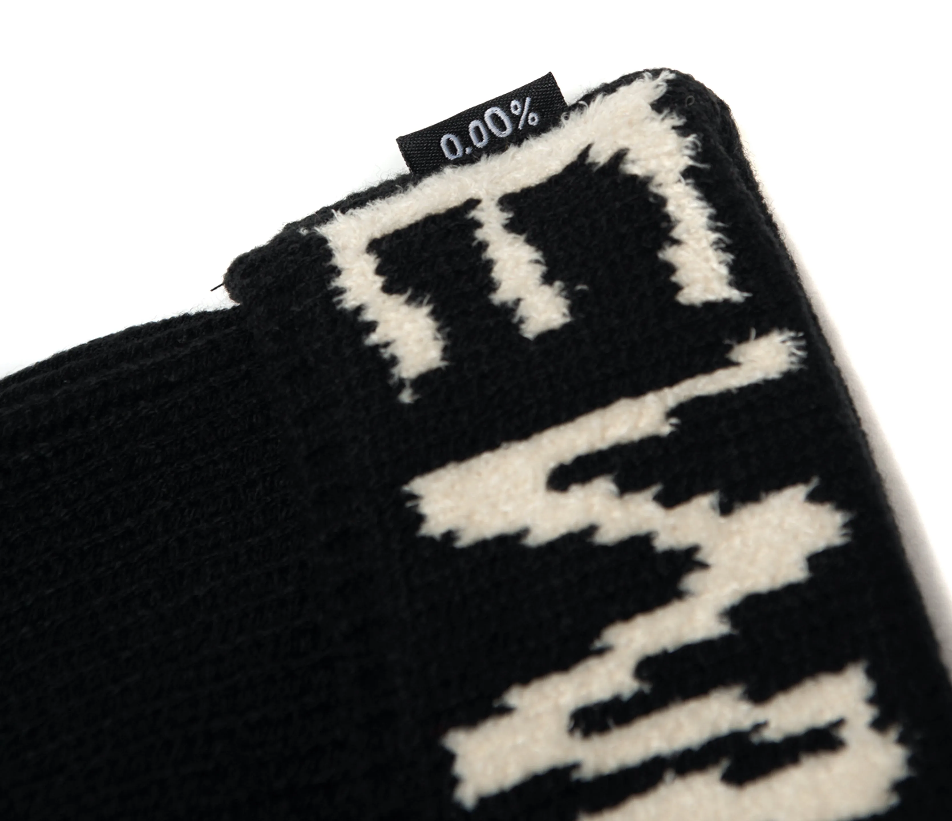 Empty Your Mind Knit Fold Beanie Black