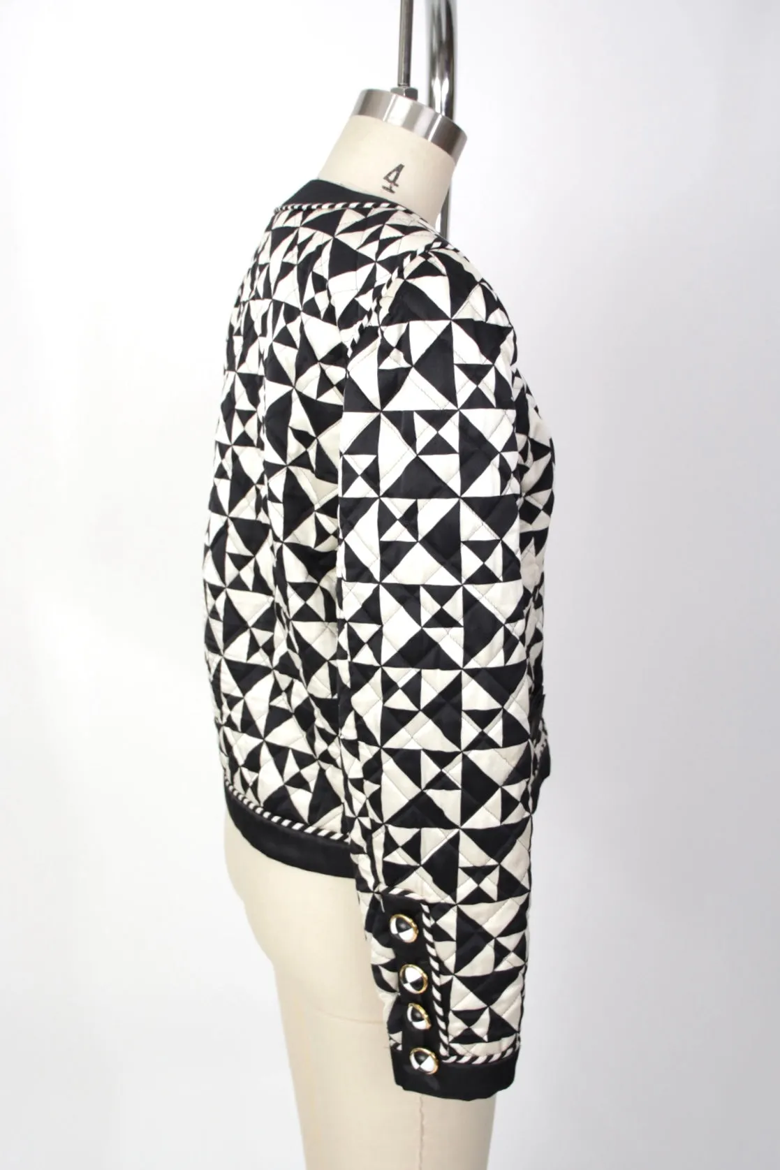 Escada Silk Quilted Op-Art Jacket