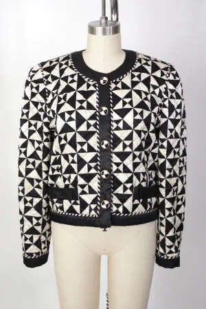 Escada Silk Quilted Op-Art Jacket