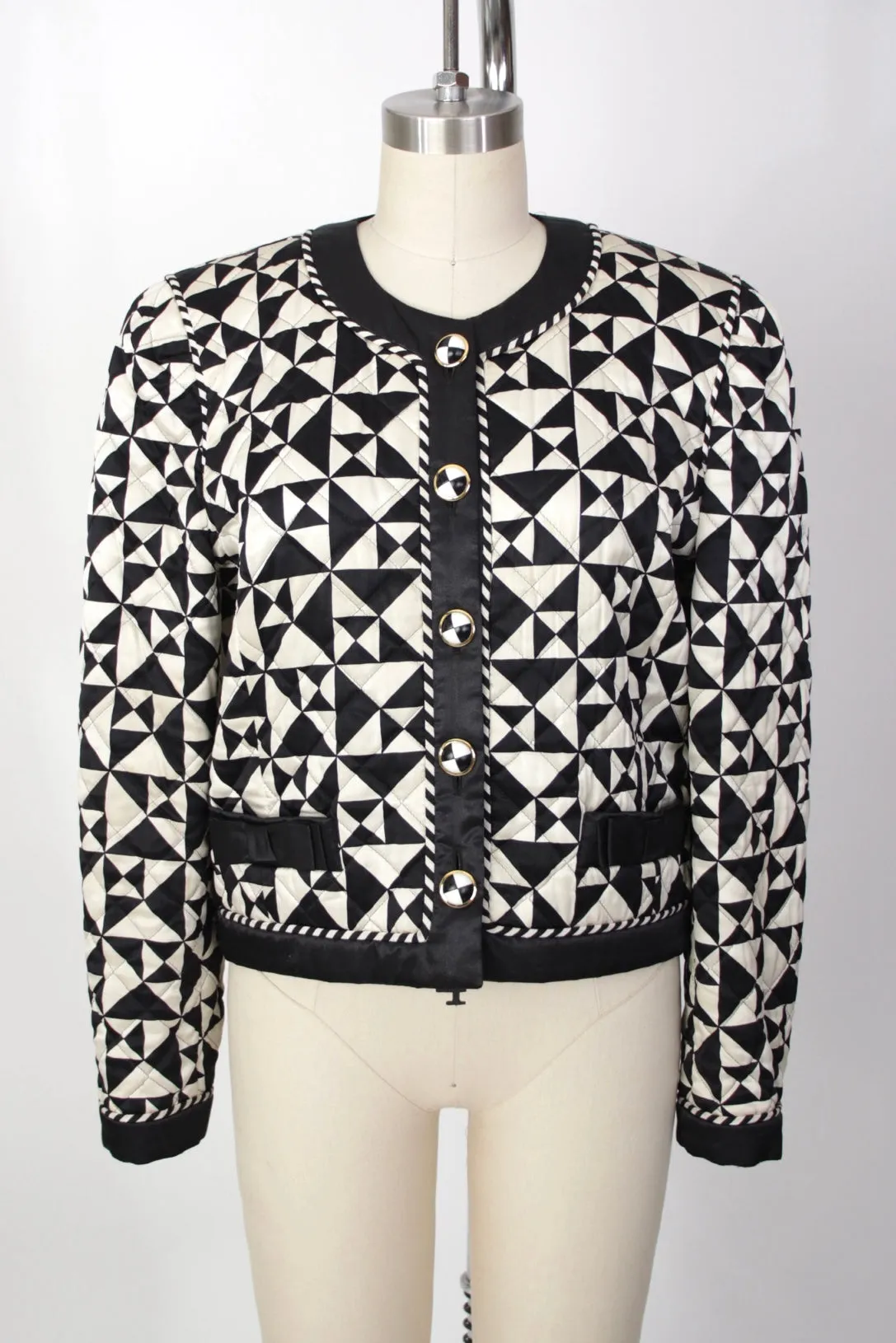 Escada Silk Quilted Op-Art Jacket