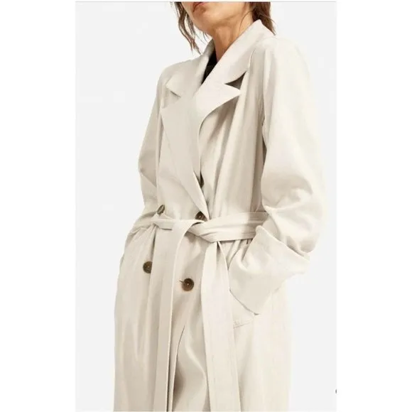 Everlane The Drape Trench in Sandstone XSmall New no belt Womens Jacket