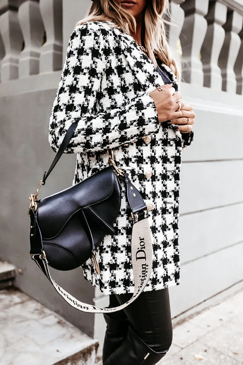 Fashion Street Plaid Turn-back Collar Outerwear(5 Colors)
