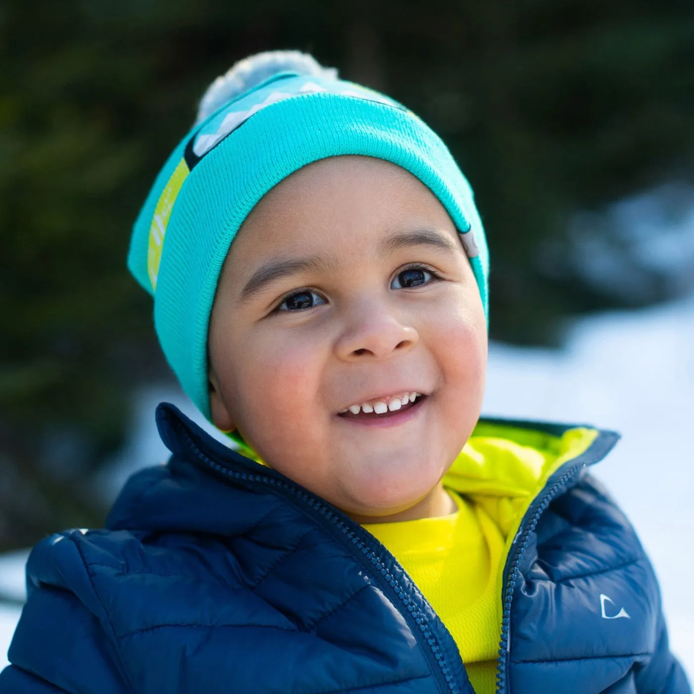 FLAPJACKKIDS  - Knitted Toque Ski Goggles Turquoise Med/Lrg
