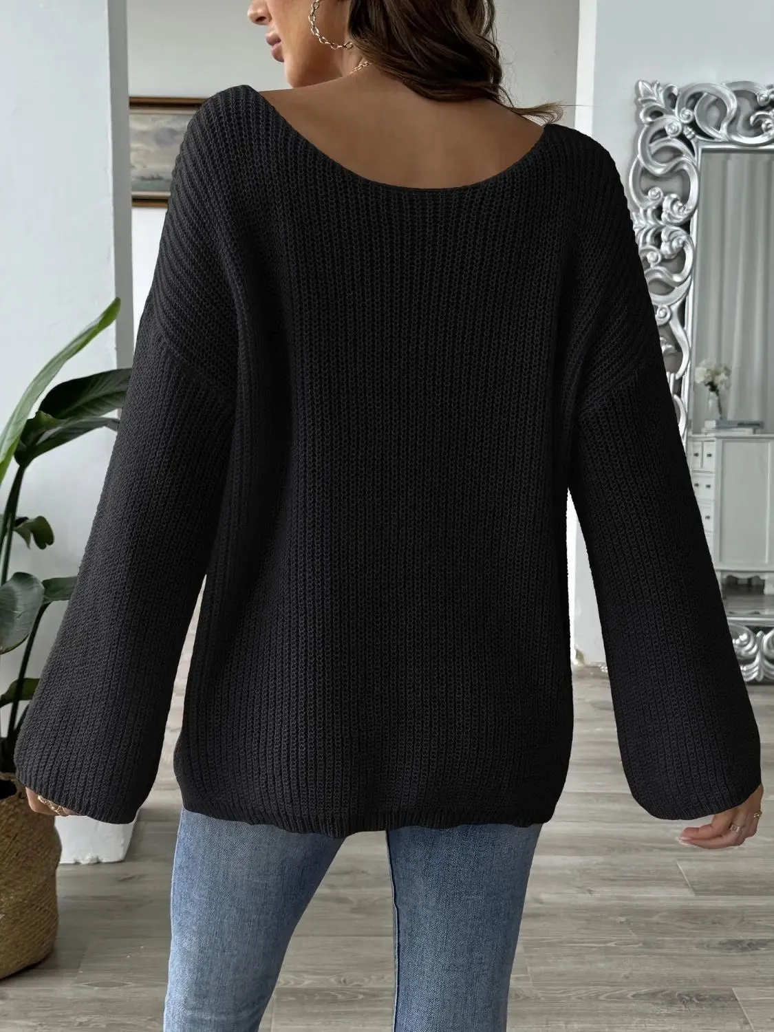 'Freya' Bow Long Sleeve Sweater
