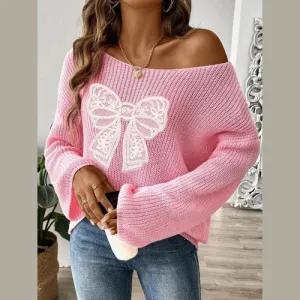 'Freya' Bow Long Sleeve Sweater