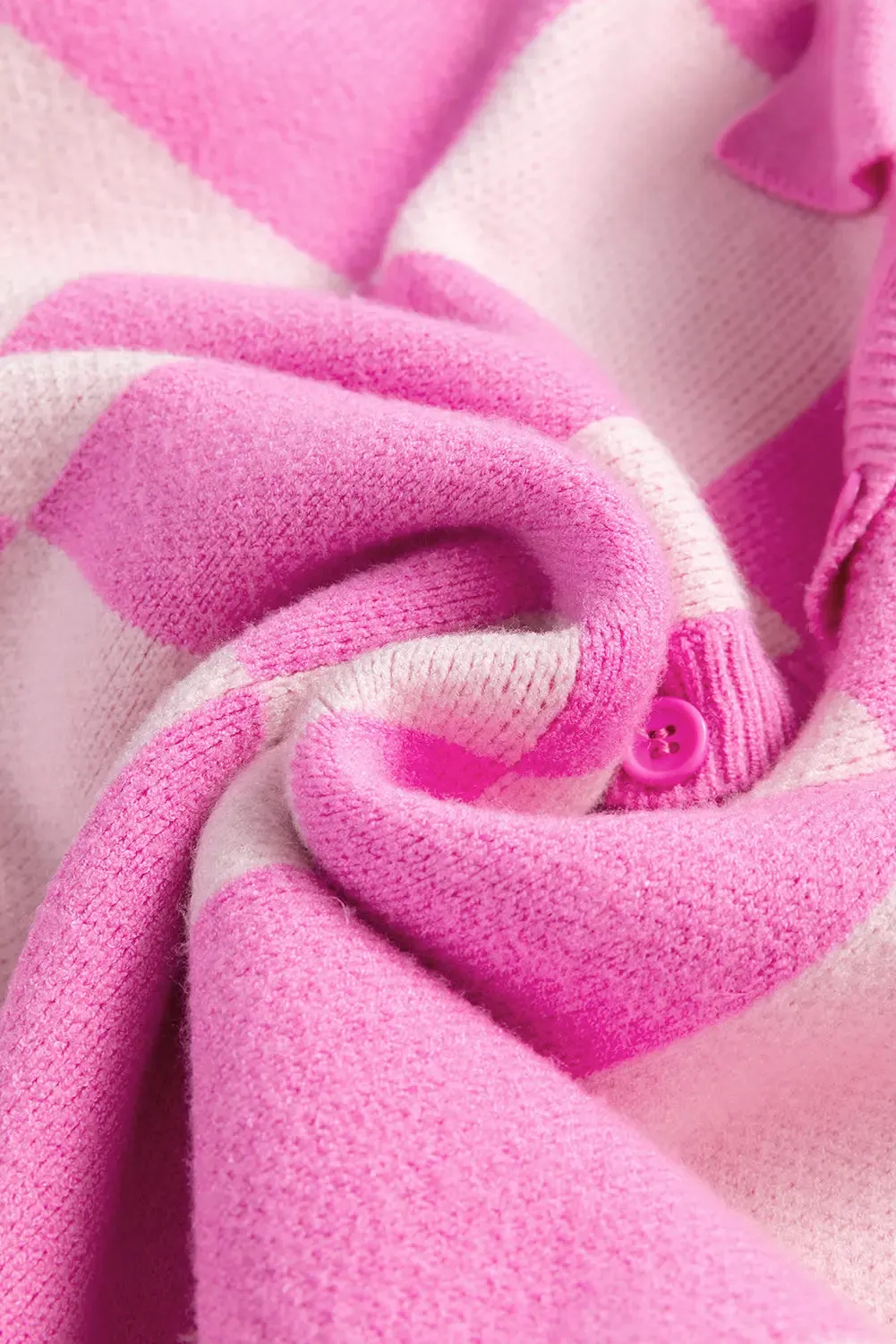 'Galena' Pink Checkered Sweater