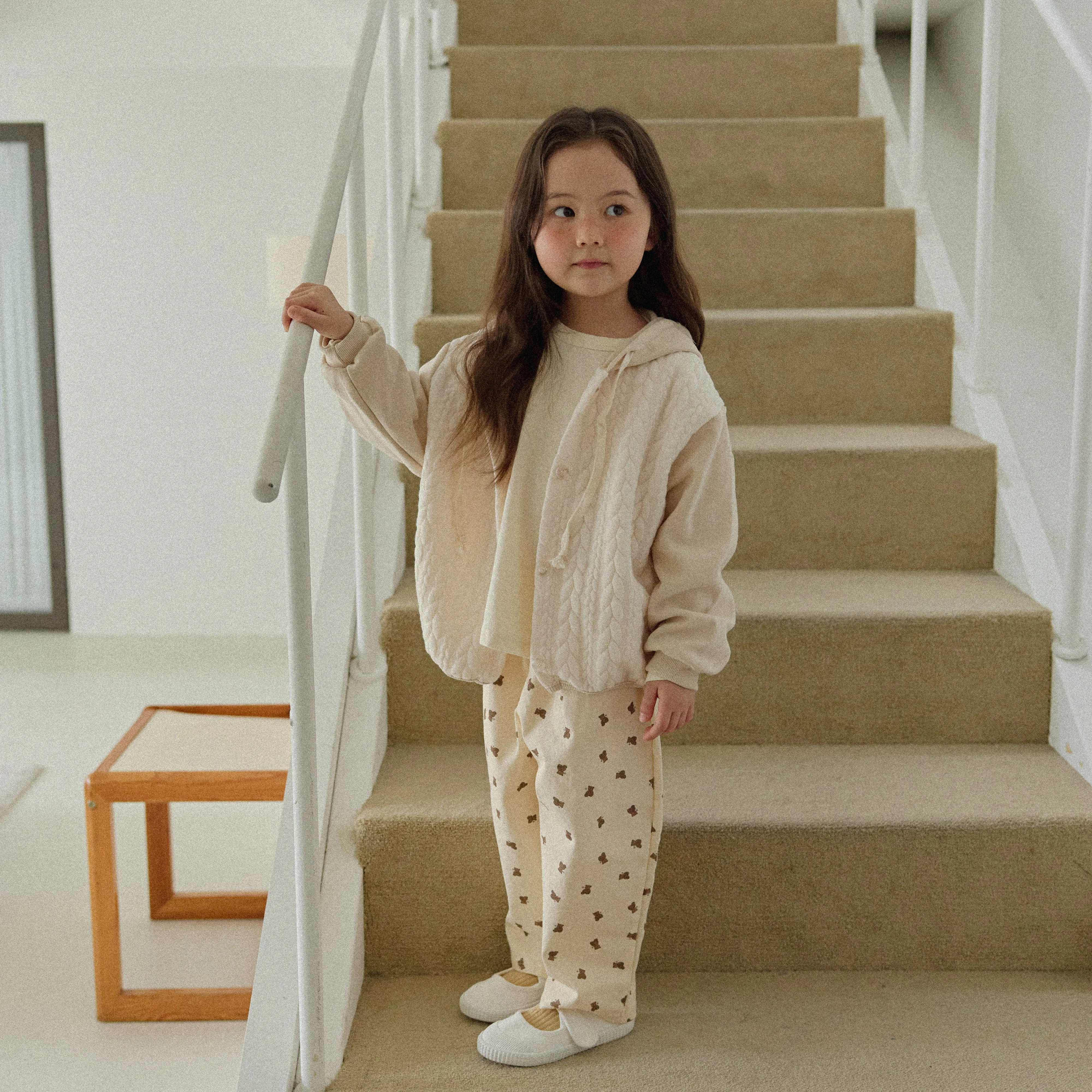 Girls & Boys Butter Button Hoodie - Cream