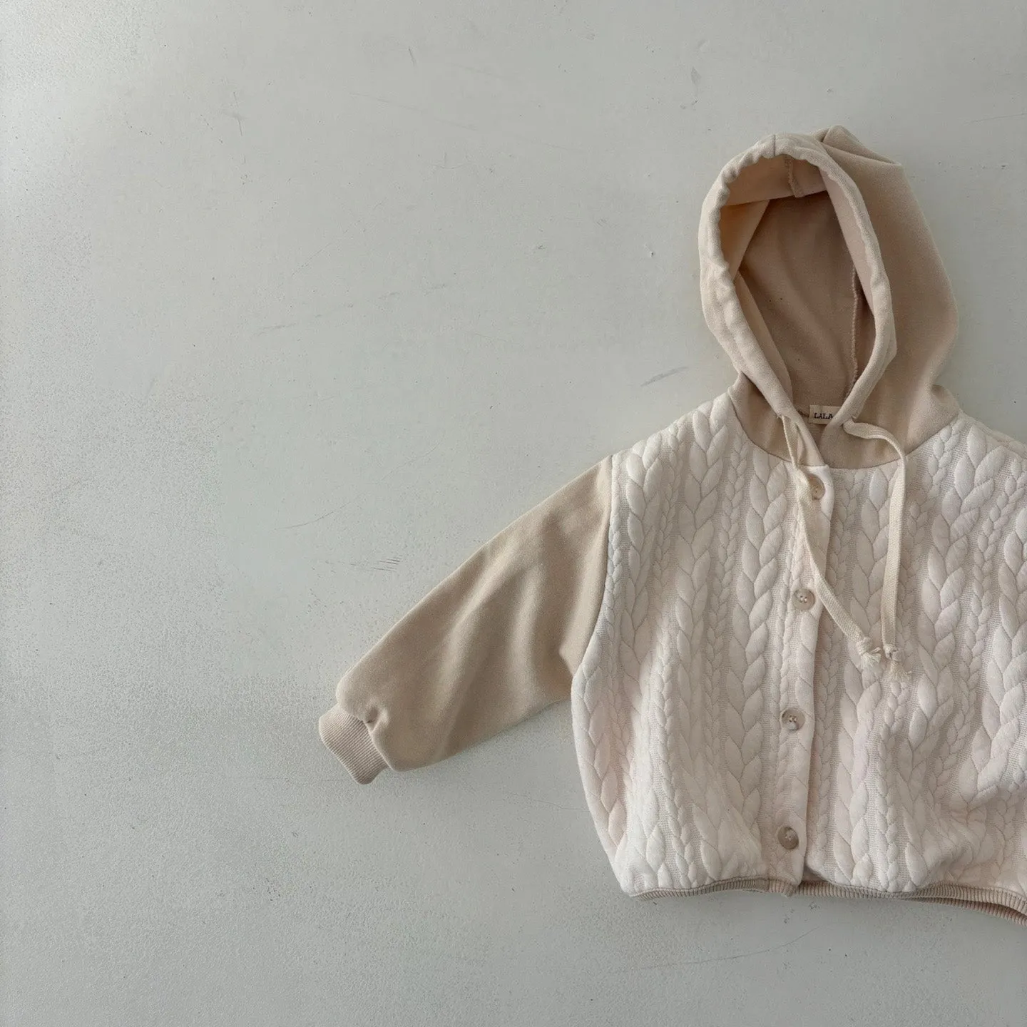 Girls & Boys Butter Button Hoodie - Cream