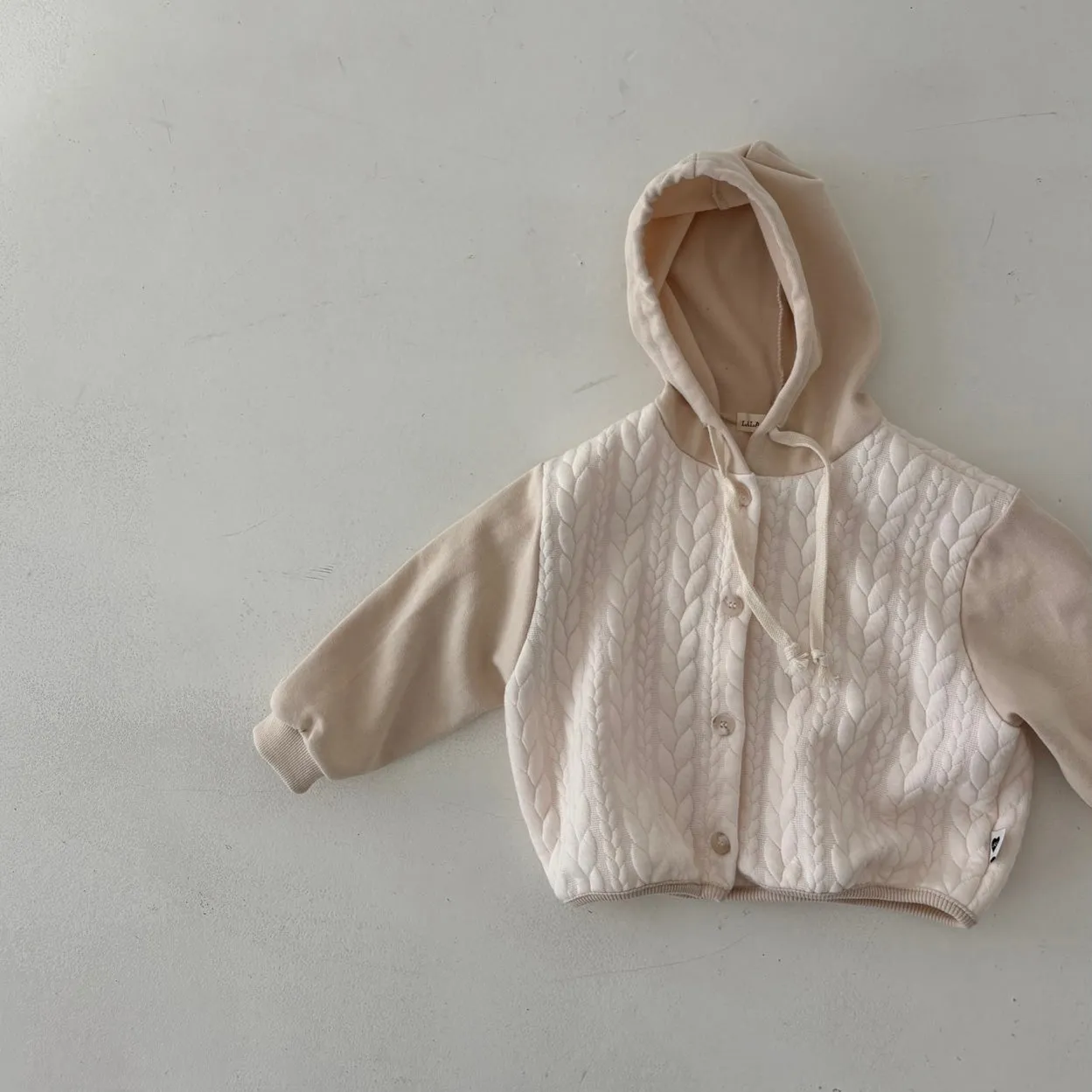 Girls & Boys Butter Button Hoodie - Cream